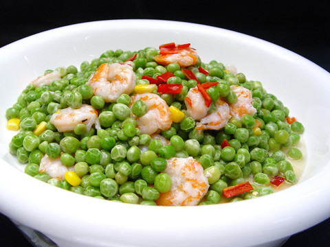 青豆炒虾仁