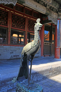 北京故宫体和殿前铜凤凰