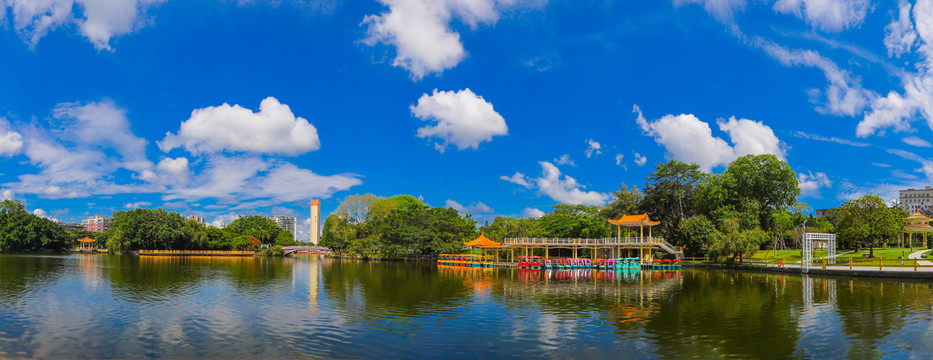 湖泊美景全景