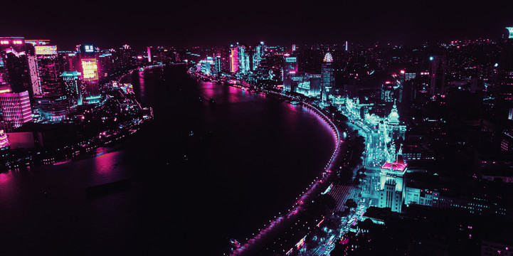 上海滩夜景风光