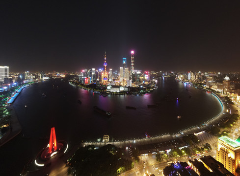 上海全景航拍夜景