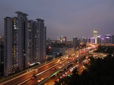 长宁区延安高架夜景