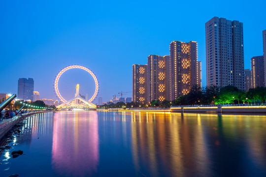 天津海河夜景