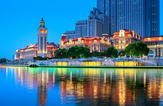 天津海河夜景