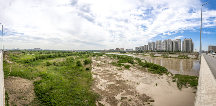 西安高陵区渭河全景图