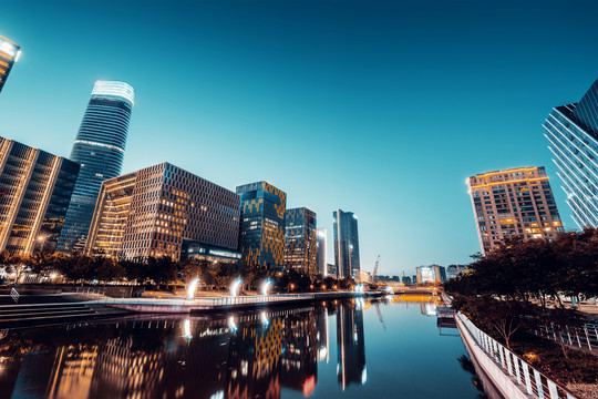 中国宁波东部新城夜景