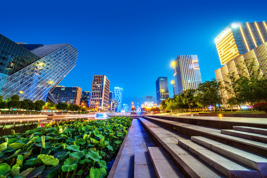 中国宁波东部新城夜景