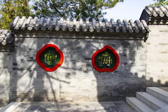 中式青砖影壁墙