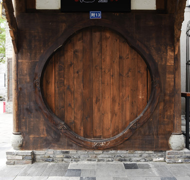 中式拱门扇形门