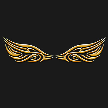 金色立体天使之翼翅膀花纹图案