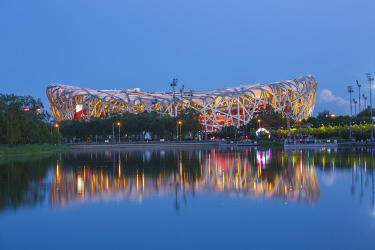 北京鸟巢夜景