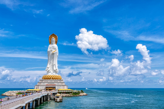 海南三亚南山寺南海观音风景