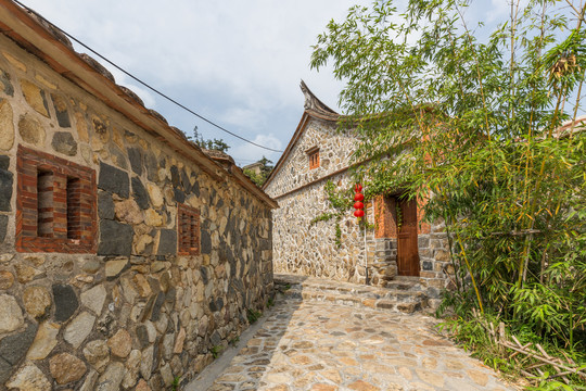 中国农村传统古建筑庭院外景