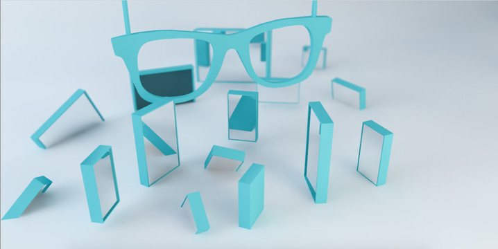 立体眼镜镜子抽象艺术风
