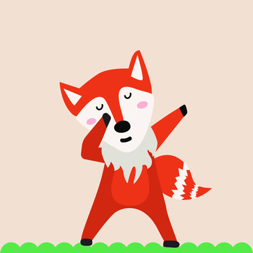 狐狸儿童矢量插图