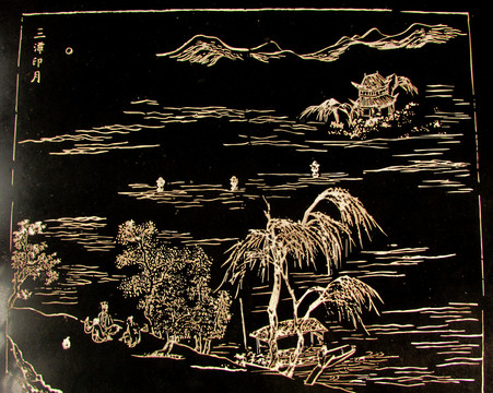 三潭印月壁画