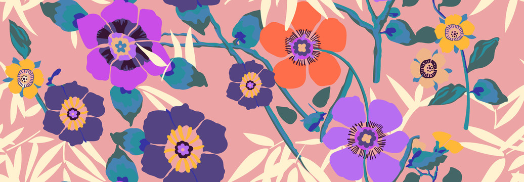 红橙花朵