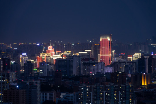 昆明城市天际线夜景