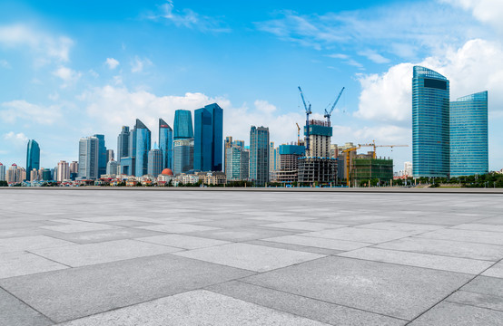 地砖地面和建筑景观