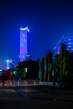上海白玉兰广场夜色