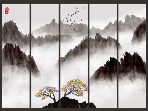 山水背景