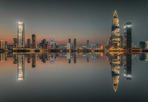 粤港澳大湾区之深圳湾后海夜景