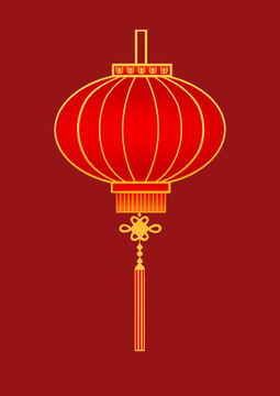 中国风写实古典红色灯笼