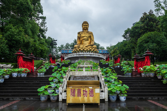 重庆华岩寺风景区的金佛佛像