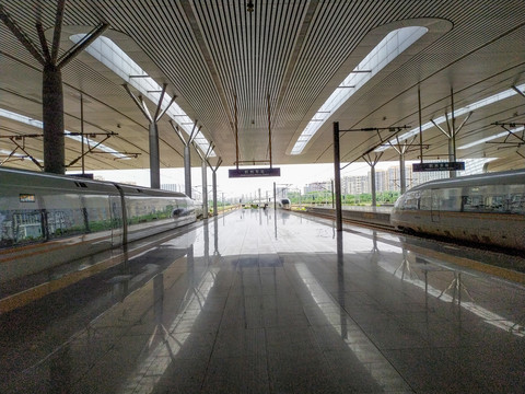 高铁驶入杭州东站