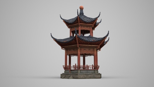 古建筑伪双层凉亭