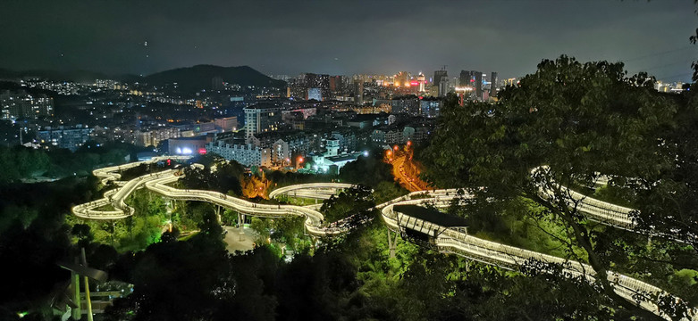 福州梅峰山地福道夜景