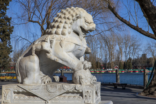 北京北海公园石狮子