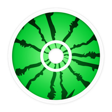 绿色西瓜纹路图案塑料光盘CD