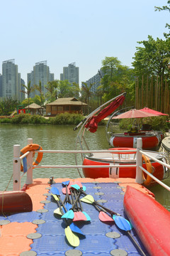 成都江滩公园的皮划艇码头