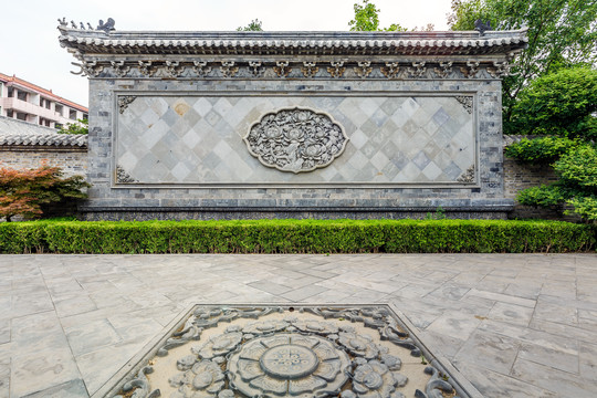 青州古城偶园砖雕影壁墙