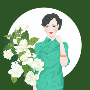 鲜花美人之茉莉