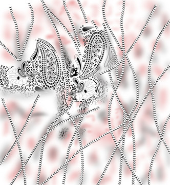 循环花抽象图案数码印花波西米亚