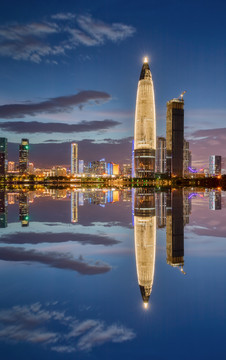 中国广东深圳湾后海夜色