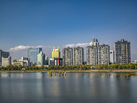 金华婺江江北市区全景