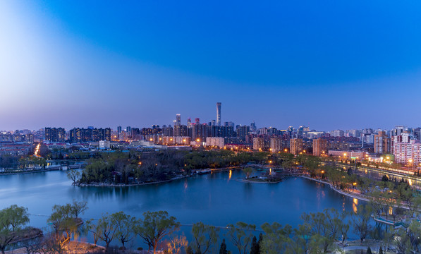 中国北京CBD商务中心夜景