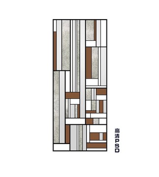 抽象方格隔断玻璃