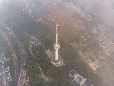 湖北武汉城市天际线航拍风光