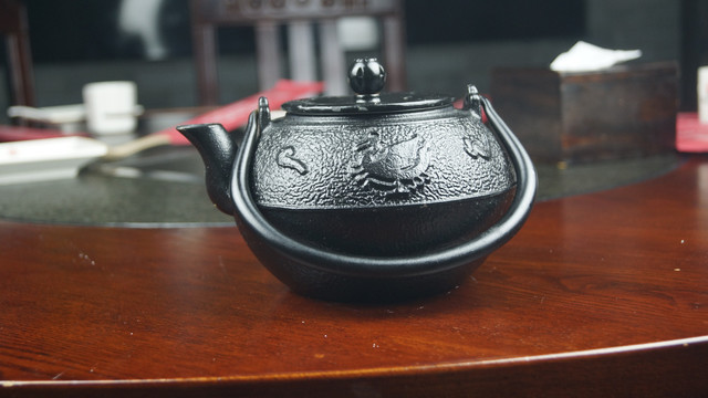餐厅复古茶壶黑色茶具