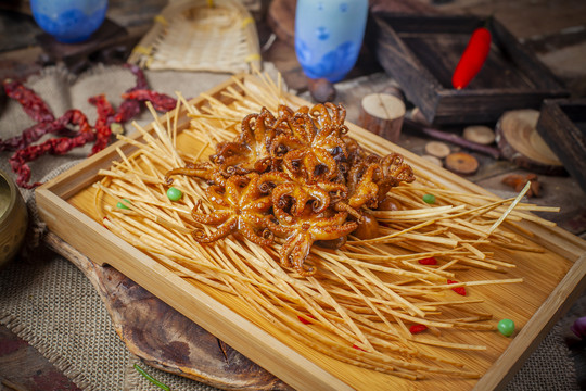 西安特色菜特色鱿鱼八爪鱼