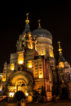 圣索菲亚大教堂夜景