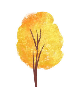小清新风格黄色树