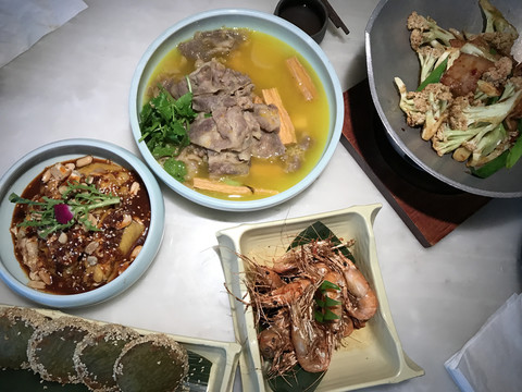 俯拍美食摆拍