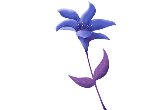 清新质感蓝紫色渐变花卉
