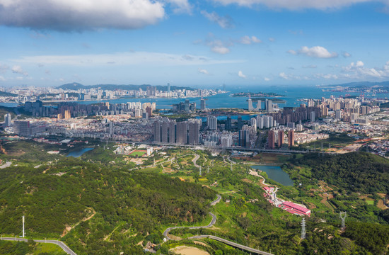 福建厦门海沧新区城市风光航拍