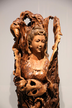 根雕淑女美人